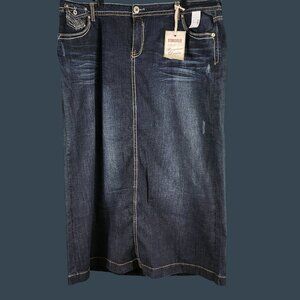 Hydraulic Premium Denim Womens  Jean Skirt With Embroidered Pockets Size 24